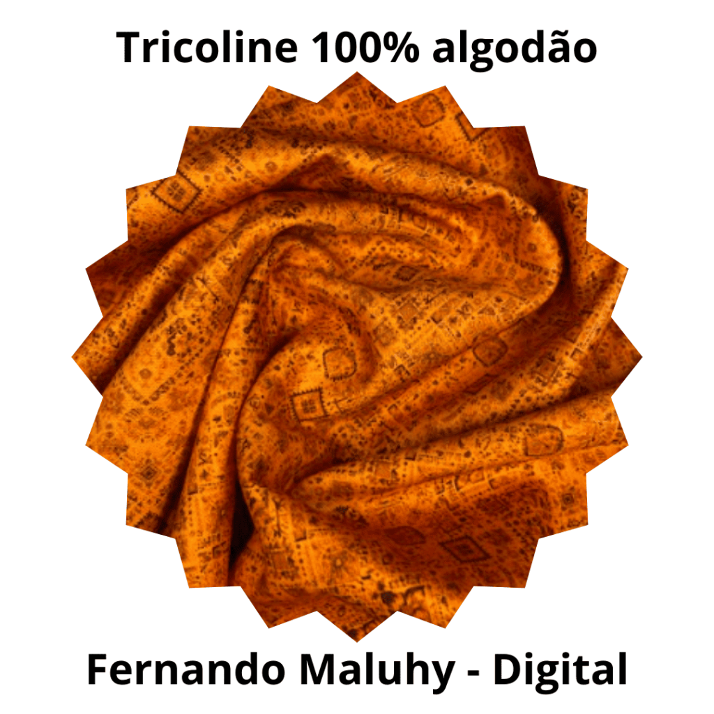 Tecido Digital Páscoa F.Maluhy - 0,50X1,50M - Folk Laranja - Image 3