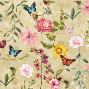 Tecido Tricoline Digital - Happy Garden 0,50X1,50M