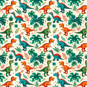 Tecido Tricoline Digital - Dino 0,50X1,50M