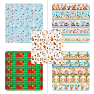 Tricoline Digital Peripan Barrados KIDS 50cm X 1,50mts 100% algodão