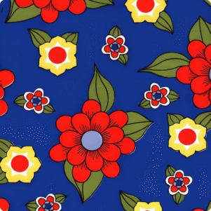 Tecido Chita Floral Azul 100% Algodão 1,00 x 1,40