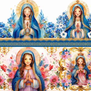 Tricoline Designtex Barrado Digital Religioso 100% Algodao 0,50 x 1,5mt FX031