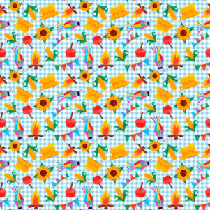 Tricoline Bahamas Digital Festa Junina 100% Algodao 0,50Mx1,5MT V463