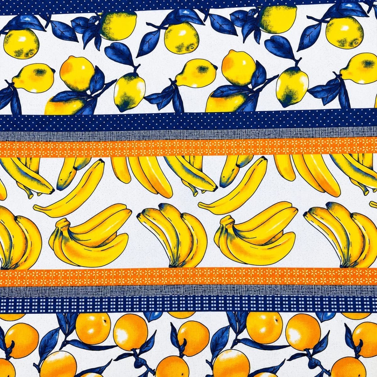 Tricoline Digital Barrado Salada de Fruta 100% Algodão 0,50cmX1,50m