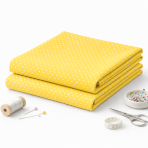 Tecido Tricoline Poá Bolinha Peripan PREMIUM 0,50mt x 1,50mt. Amarelo V134