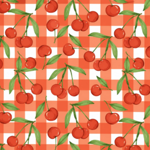 Tricoline Digital Estampado Cereja 100% Alg. 0,50cm X 1,50m- E282