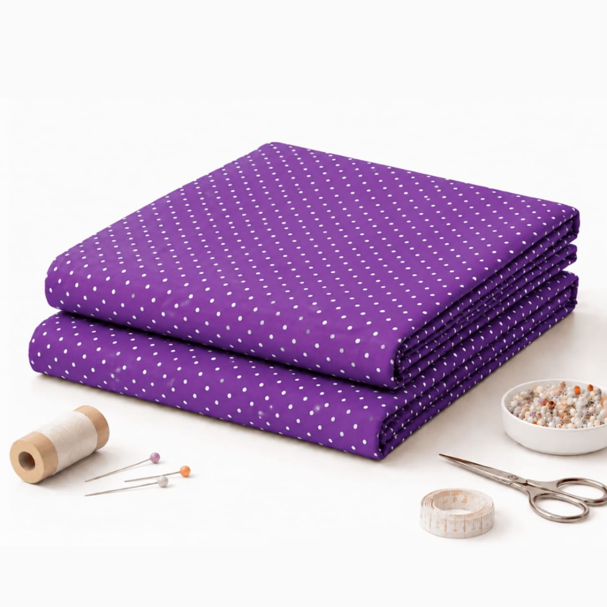 Tecido Tricoline Poá Bolinha Peripan PREMIUM 0,50mt x 1,50mt. Roxo Uva