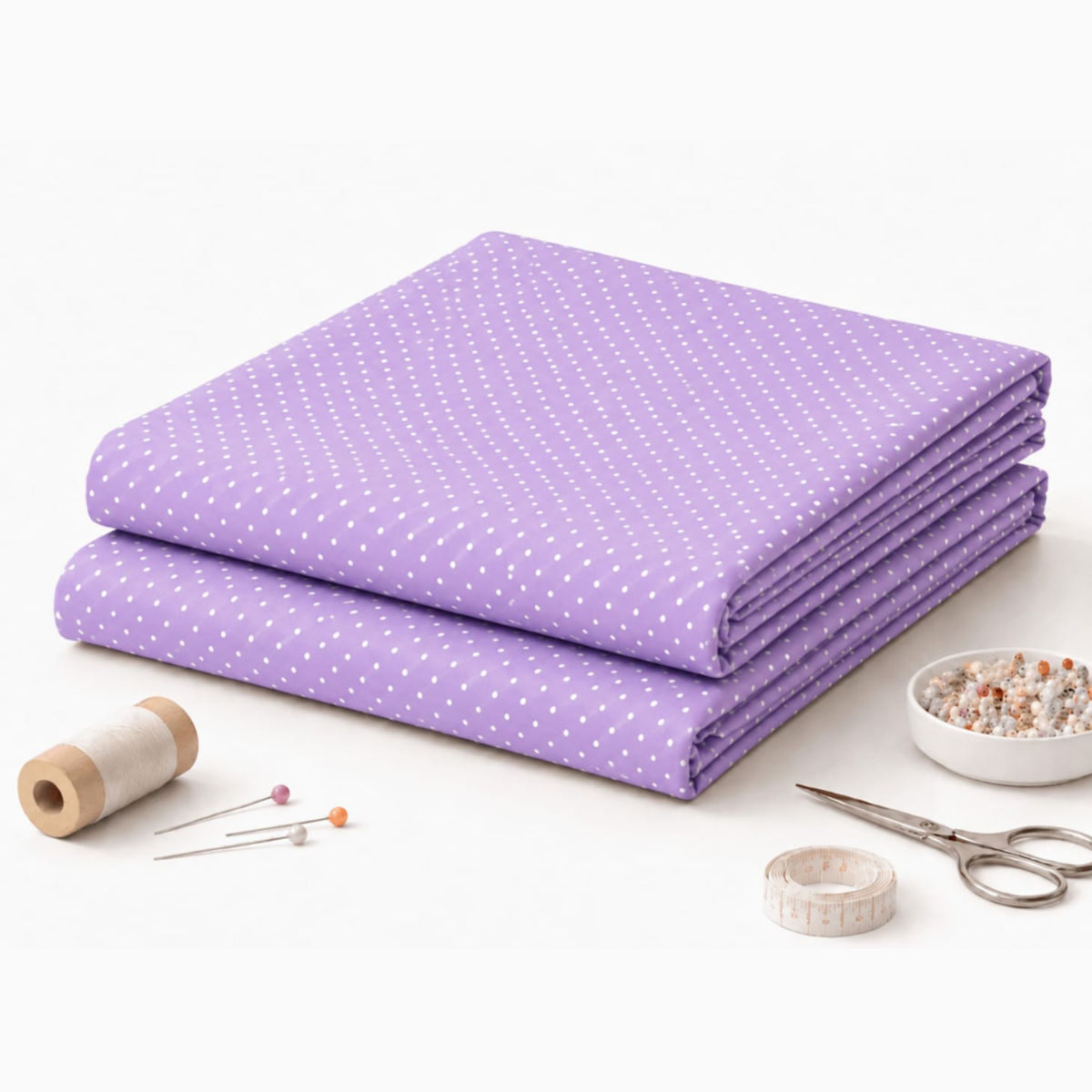 Tecido Tricoline Poá Bolinha PREMIUM 0,50mt x 1,50mt. Lilás