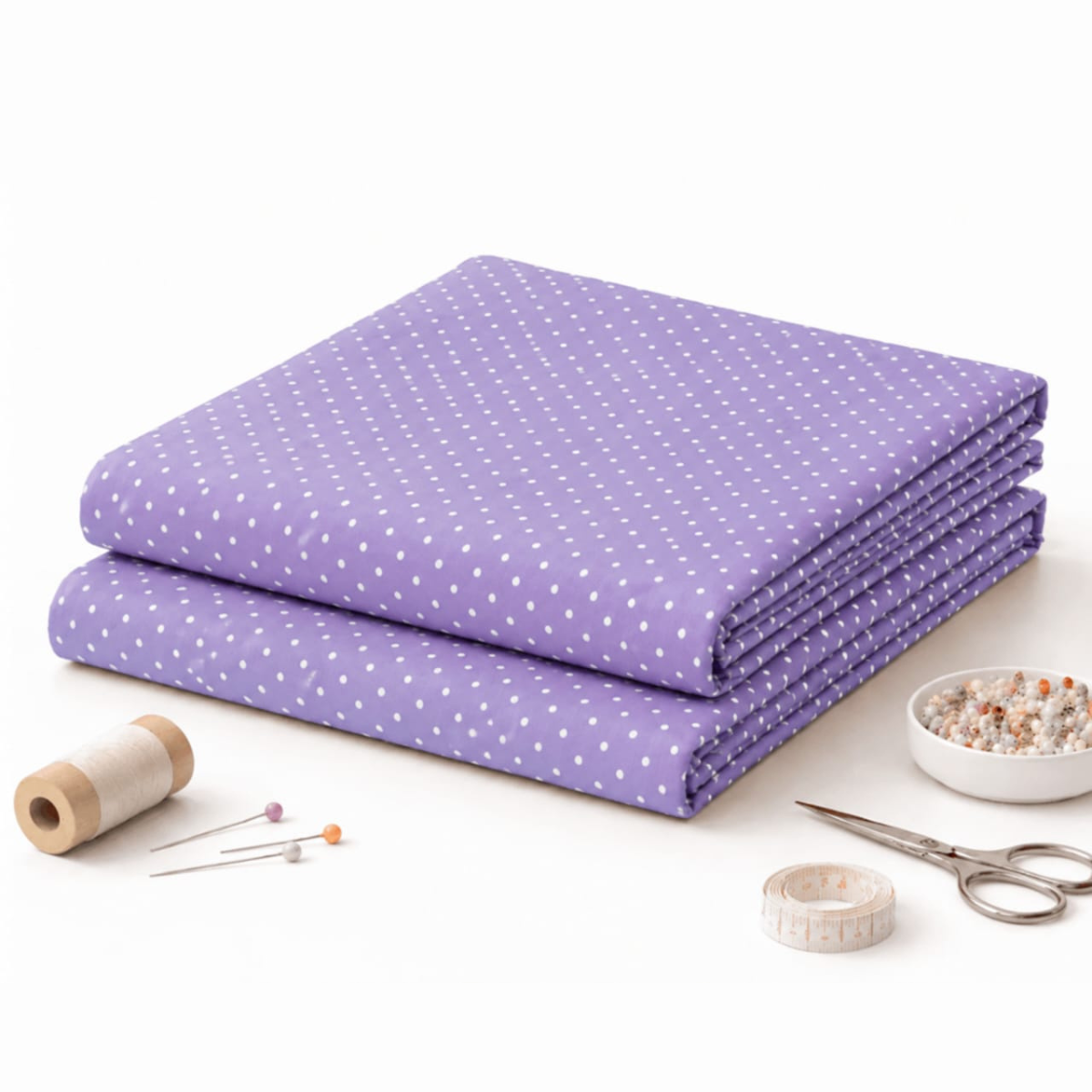 Tecido Tricoline Poá Bolinha Peripan PREMIUM 0,50mt x 1,50mt. Lilás Lavanda