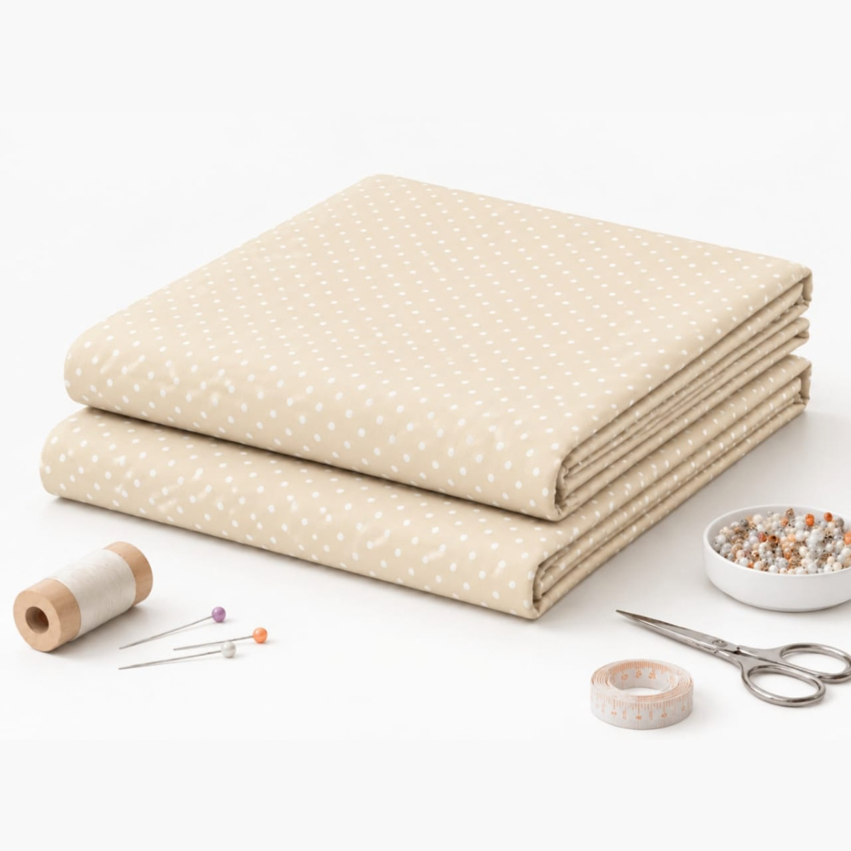 Tricoline Poá Bolinha Premium 0,50X1,50mt – Bege Claro